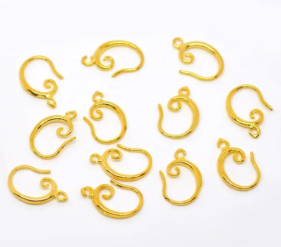 DoreenBeads медные сережки фурнитура для сережек закрученные золотистые цвета 16 мм (5/8