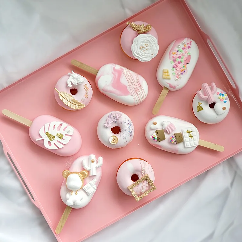 Artificial ice cream cake simulation donut toy window decoration fake snack ice cream ins wind donut Exquisite Gift for Girl