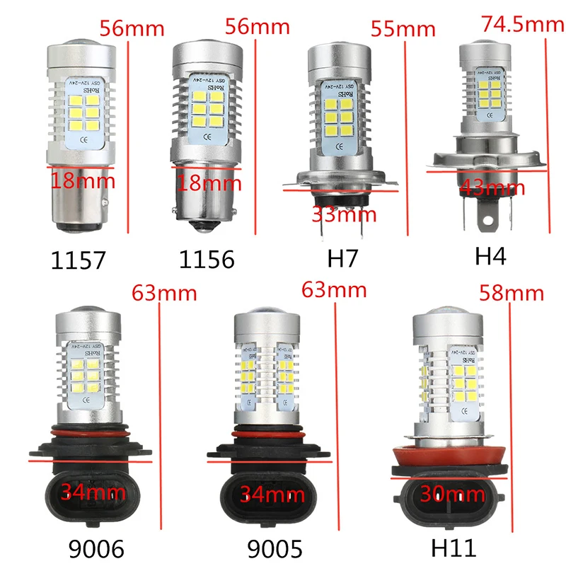 QCDIN 2 шт. автомобильный стоп светильник противотуманная фара DC 12V 6500K светодиодный