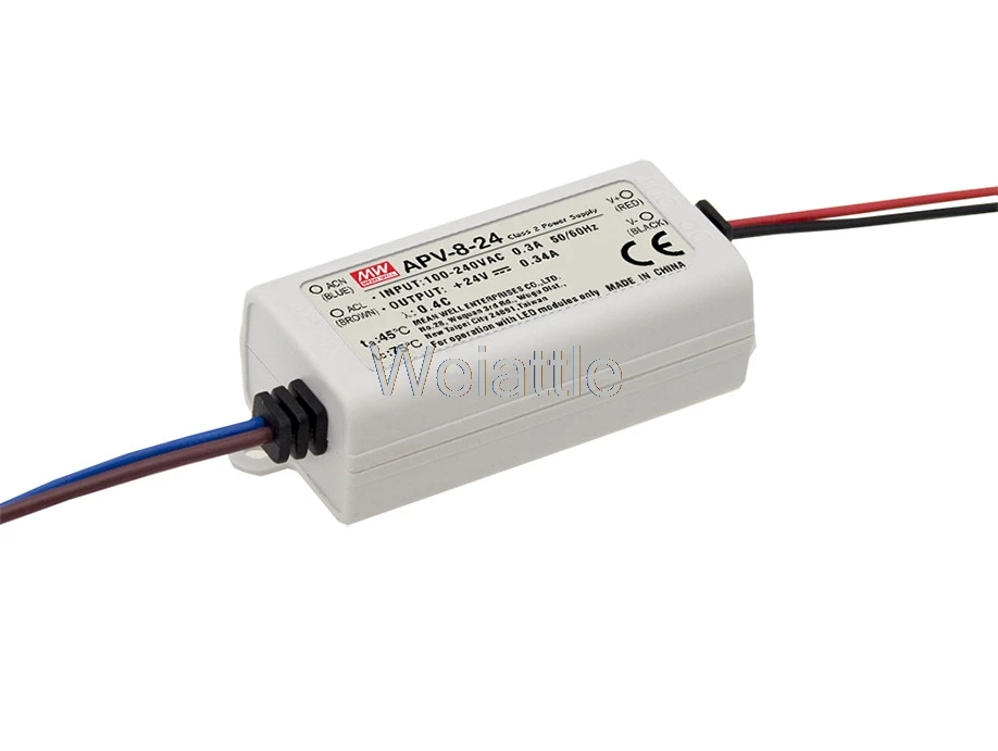 5V 12V 24V 0.34A 0.67A 1.4A APV 8 12 хорошо 24 7W 8W AC DC светодиодное освещение привод импульсный
