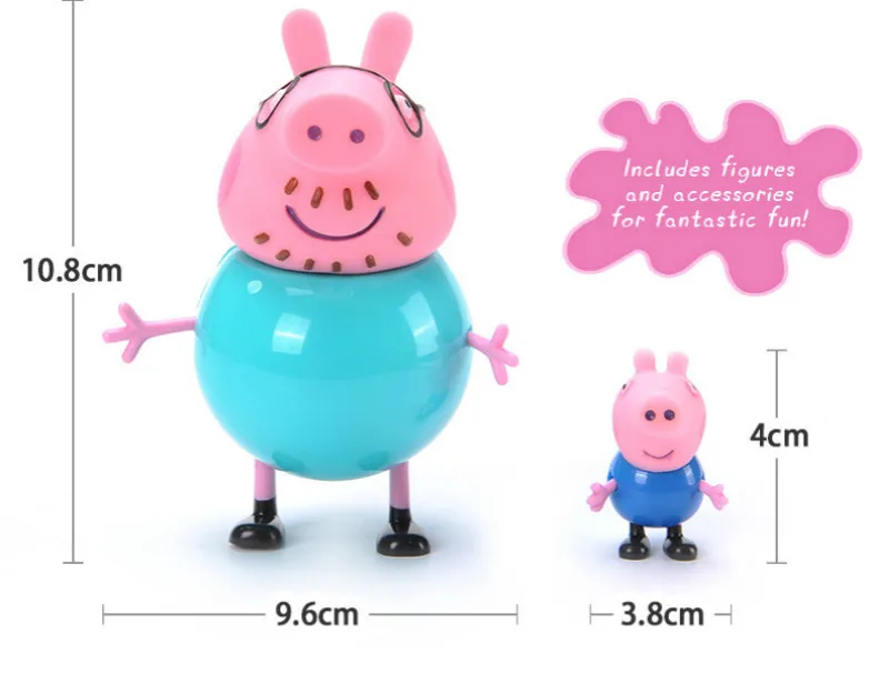 Peppa pig Джордж морская свинка Семейный пакет папа мама фигурка оригинальный Pelucia