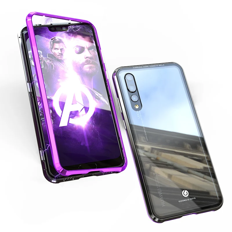 Роскошный магнитный металлический Прозрачный чехол для Huawei P30 Pro P20 Lite со