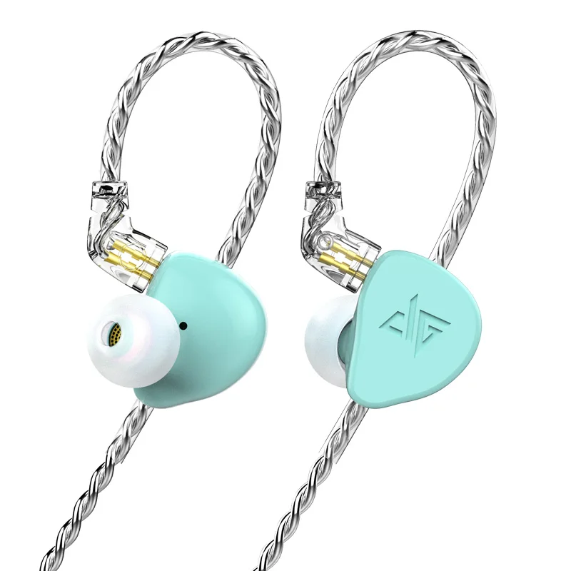 blue Auglamour F300 Динамический драйвер HiFi металлический музыкальный монитор спортивные MP3 наушники-вкладыши Наушники 0,78 мм съемный кабель - Цвет: blue