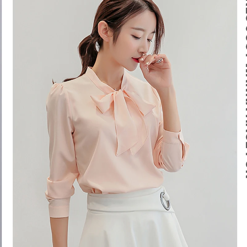 shirt Chiffon Women Blouse Business 2019 New Casual Women's brand Long Sleeved Shirts Slim Female Excellent Quality large | Женская