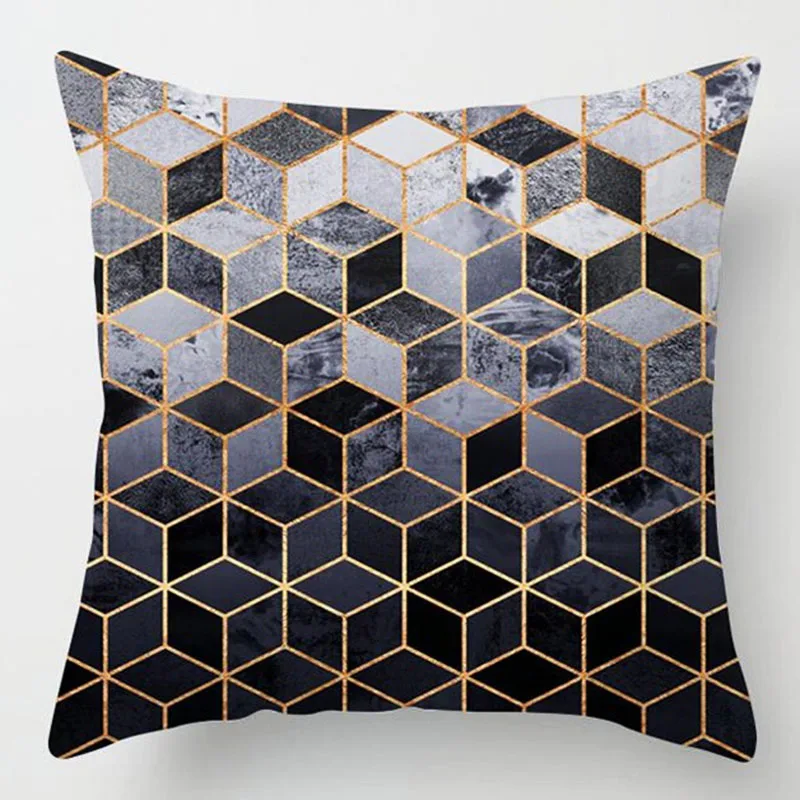

2019 New Nordic Style Geometric Cushion Cover Polyester Pillow Case Black And White Home Decorative Pillows Cover For Sofa Car