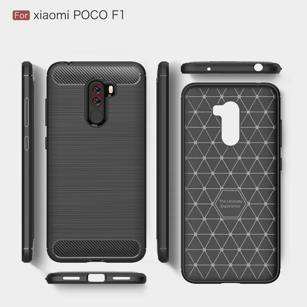 For Pocophone F1 Case Carbon Fiber Luxury TPU Silicone Cover Xiaomi Mi Max 2 3 Mix 2S Capa Xaomi Redmi 6 Pro 6A |