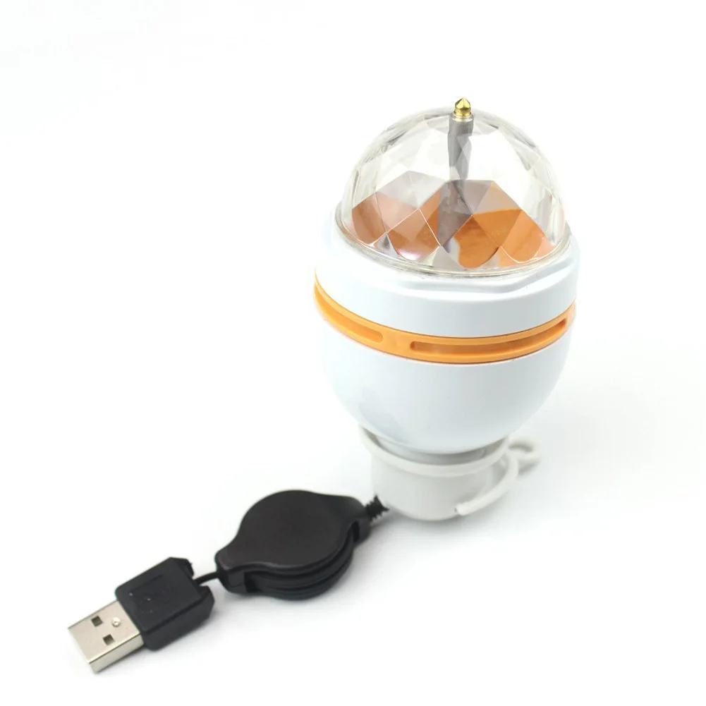 RGB светодиодный вращающийся сценический свет USB Автоматическая Вращающаяся