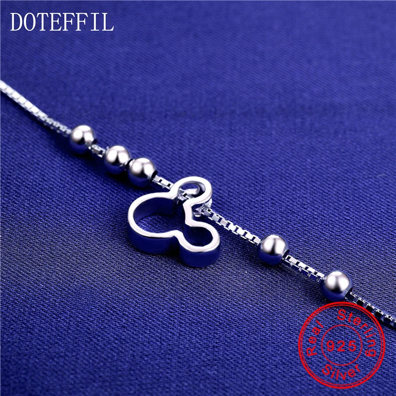 Женский браслет на ногу Микки мауз из серебра 925 пробы|anklet 925|fashion ankletwomen anklet |