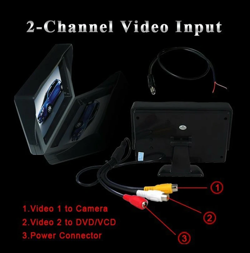 4 3 &quotпанель заднего вида цветной TFT ЖК-монитор для камеры DVD видеомагнитофон