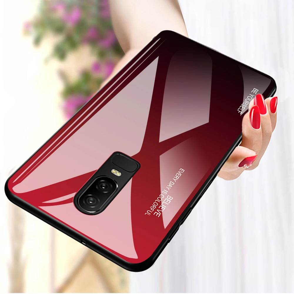 Чехол для телефона Oneplus 6 T чехол с градиентом из закаленного стекла Oneplus6 Oneplus6T Capa