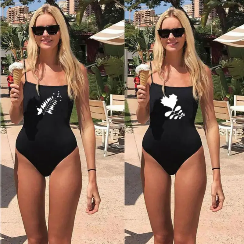 Женский цельный купальник монокини женский с принтом Мягкий пляжная одежда