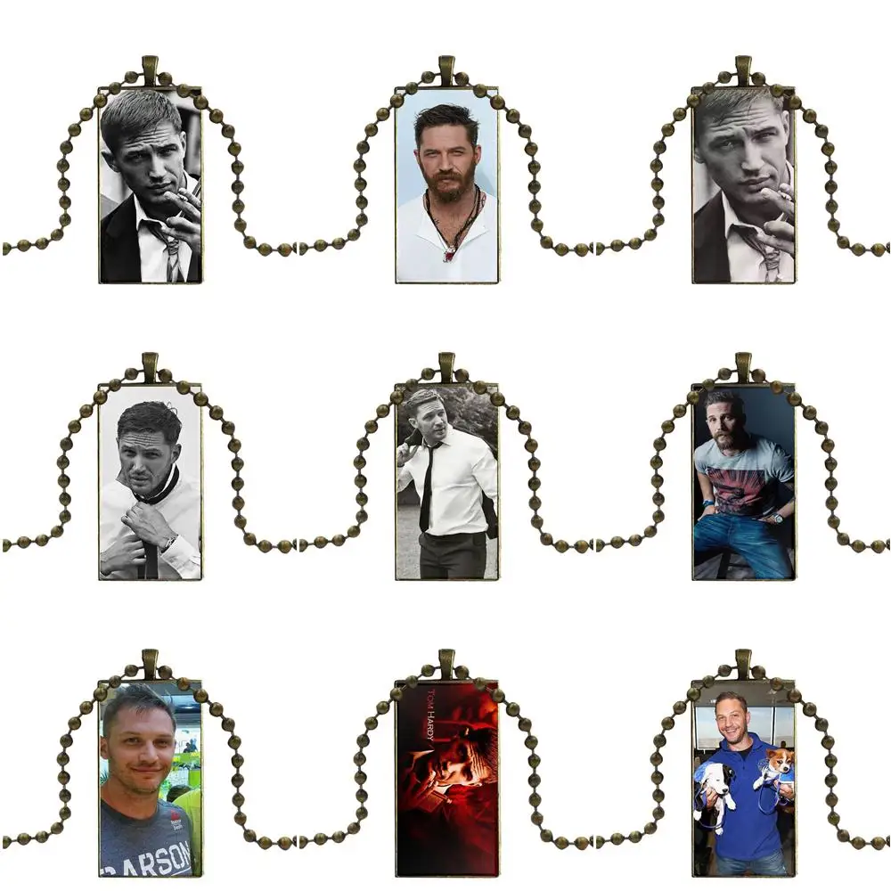 Модный стеклянный кабошон кулон ожерелье с женщин бронзовое покрытие массивные