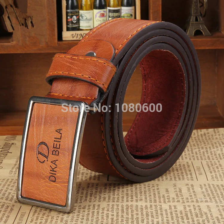 wholesale DIKA men jeans pu  leather  dress belt  with interlock belt