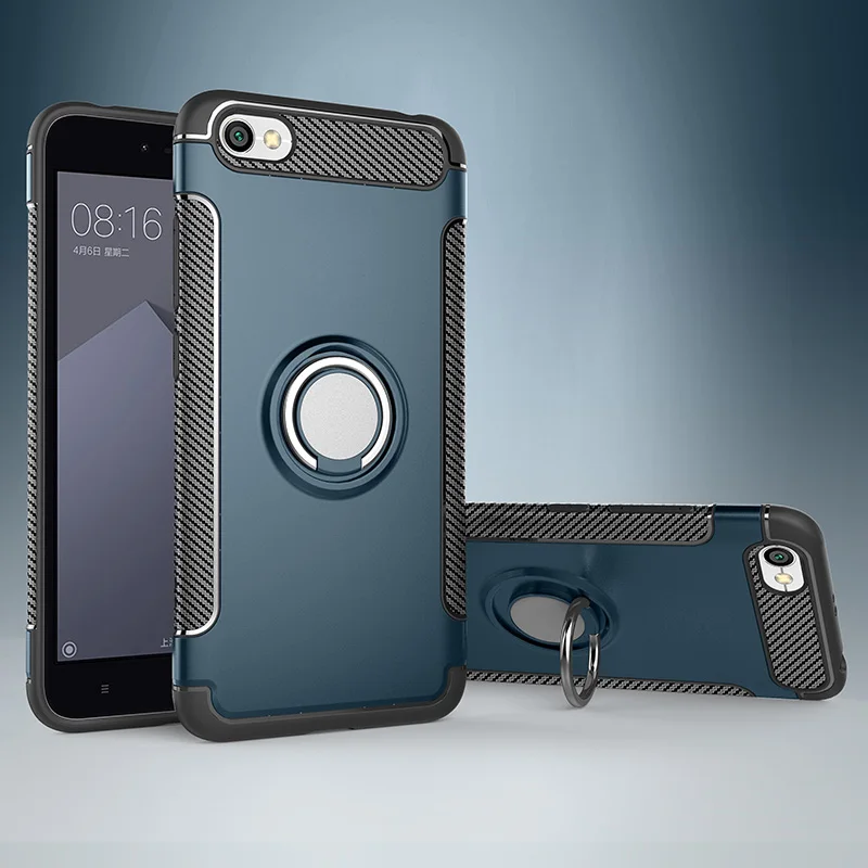 navy blue OUDINI Роскошный чехол для Xiaomi redmi Примечание 5A модный жесткий пластиковый чехол с кольцом на палец для redmi note 5A чехол для телефона - Цвет: navy blue