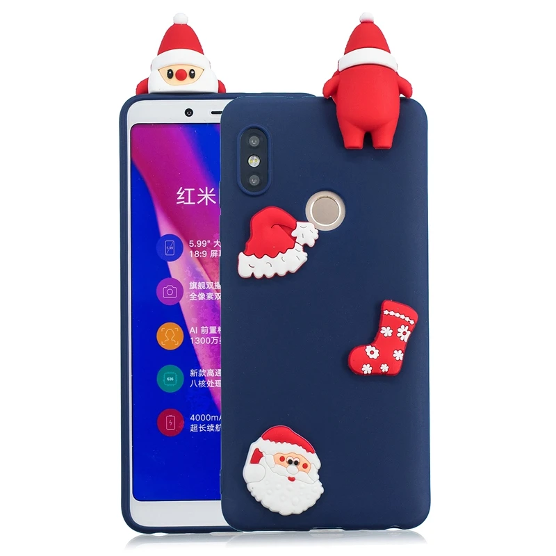 3D милые мягкие чехлы для Redmi Note 4 4X 5 Pro чехол с рождественскими подарками телефона
