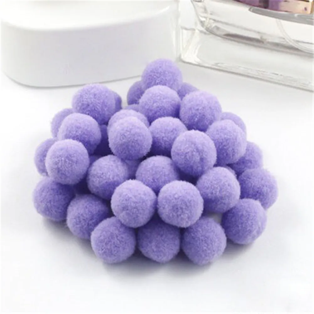 purple 100 шт 10 мм многоцветные помпоны мягкие помпоны меховые шары DIY домашний сад свадебное украшение цветы венки одежда - Цвет: purple