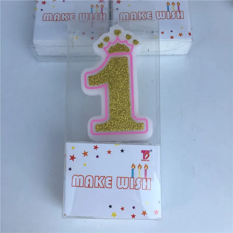 1 шт 0-9 номер мультфильм корона Золотая свеча мальчик/девочка ребенок душ Дети День рождения праздничный торт свечи-цифры подарок