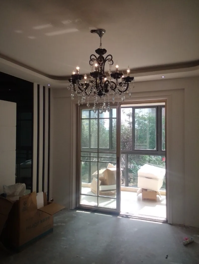 Светодиодная черная люстра для дома винтажная из черного стекла кухни кафе|light