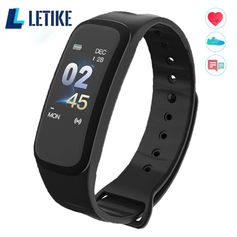 Letike C1Plus смарт браслет для измерения артериального давления фитнес трекер