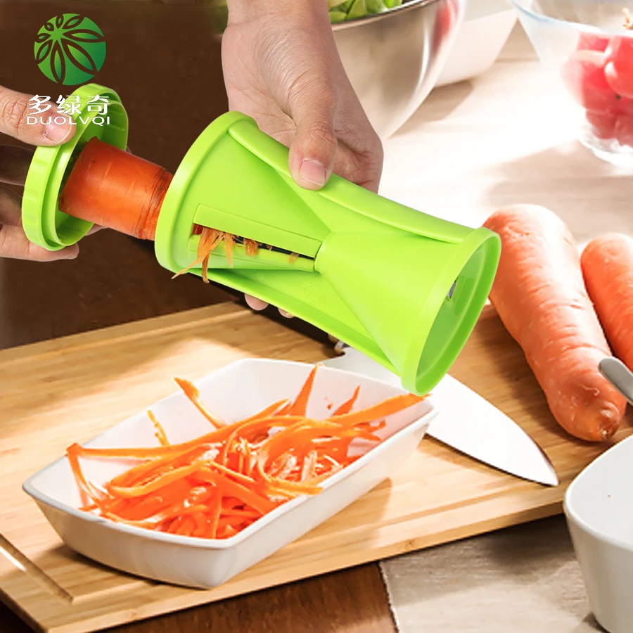 DUOLVQI Овощной Spiralizer терка для овощей спиральный измельчитель нож моркови огурца
