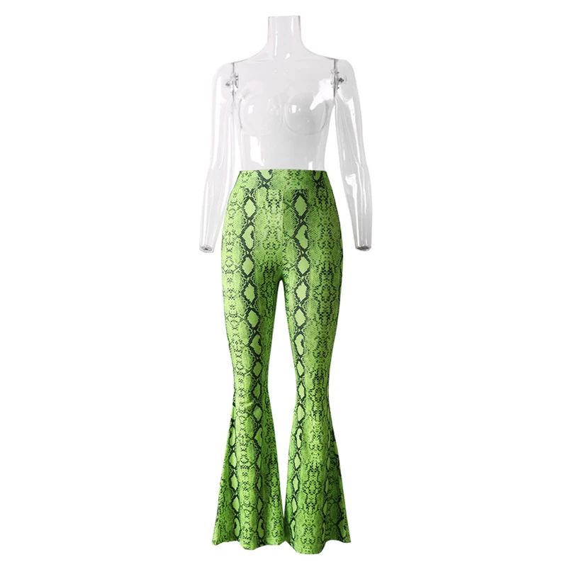 

Snake Fashion Wide Leg Stretch Casual Trousers New Style Sexy Women Pants 2019 Straight High Waist Pants