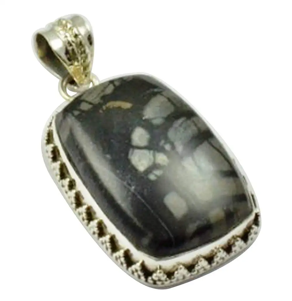

Lovegem Nature Picasso Jasper Pendant 925 Sterling Silver, 38.8 mm, MHBAP4911