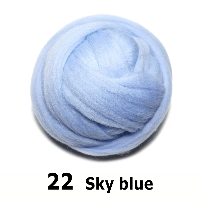 

Бесплатная доставка, шерстяной войлок ручной работы для валяния 50 г, небесно-голубой, идеально подходит для иглы 22 #