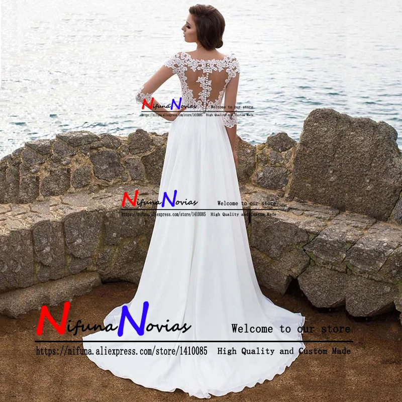 Robe de Mariage Дешевые пляжное свадебное платье 2019 сексуальные кружевные из ткани
