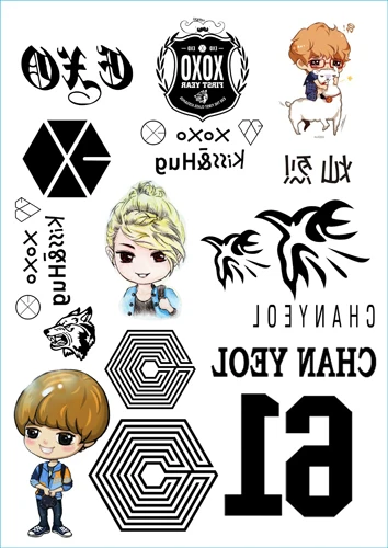 2014 Новинка 5 шт. 1 лот EXO волк временные татуировки наклейки Body лица Arm Поклонники