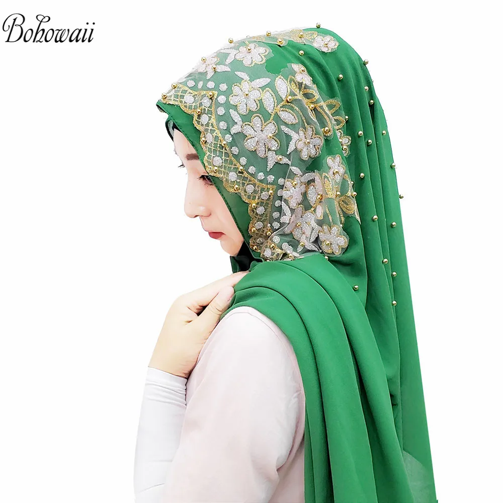 10 шт. BOHOWAII Foulard хиджаб мусульманский шарф шаль роскошный бренд шифон тюрбанты