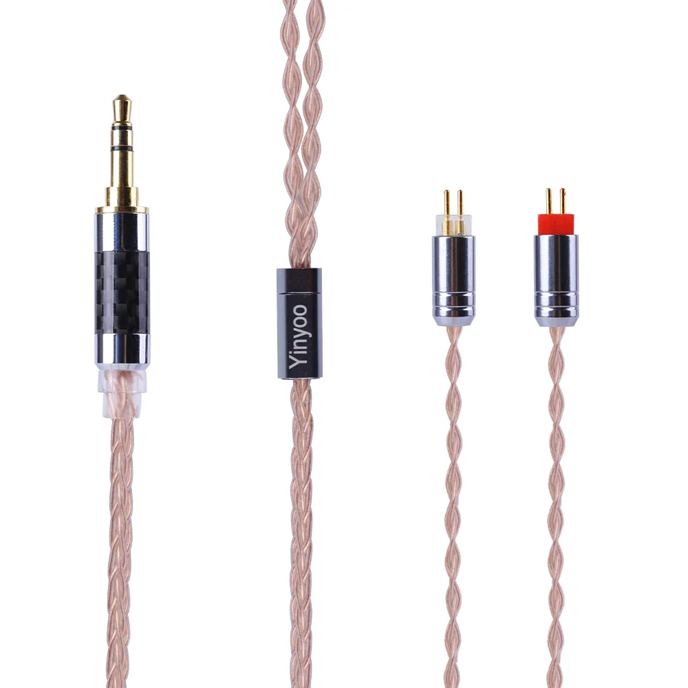 2PIN 3.5 Yinyoo 8 Core с серебряным покрытием Медь балансный кабель 2,5/3,5/4,4 мм с MMCX/2pin разъем для AS10 ZS10 ZST ES4 ZS6 LZ A5 - Цвет: 2PIN 3.5