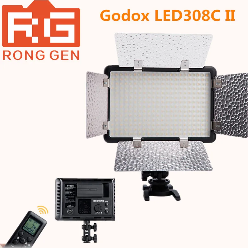 Godox led308c II 3300 5600 К светодиодный студийный свет ж/Дистанционное управление и Шторки