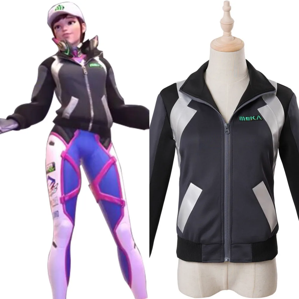 Игры OW Косплэй D.VA два костюма Hana песня костюм съемки Куртка со звездой Толстовка