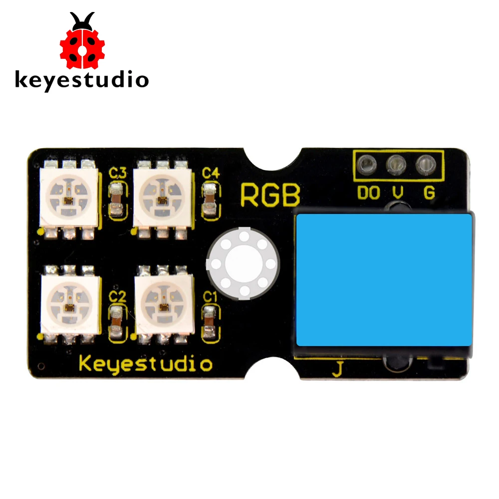 Keyestudio EASY plug 2812 2x2 полноцветный RGB модуль для Arduino STEM|Аксессуары демонстрационных