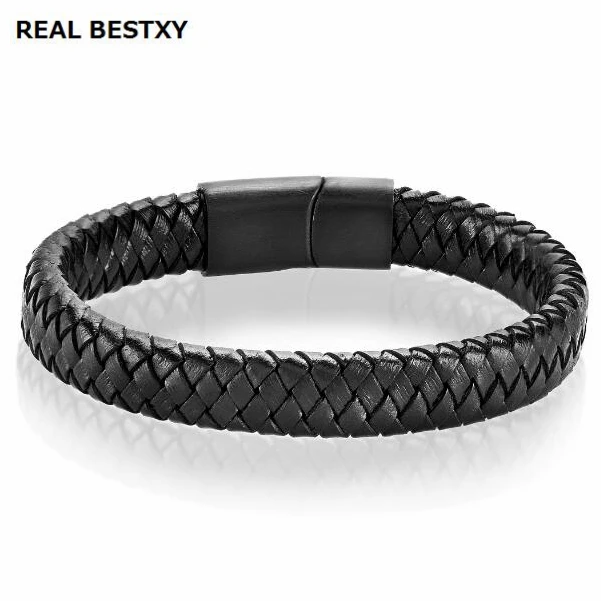 Мужской плетеный браслет из натуральной кожи ширина 12 мм|braided leather bracelet|leather