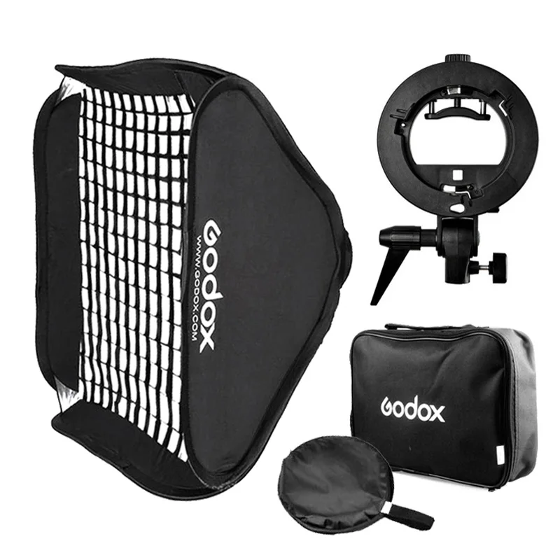 Софтбокс Godox 80*80 см/60*60 см фотовспышка в виде сот софтбокс с решеткой + s образная