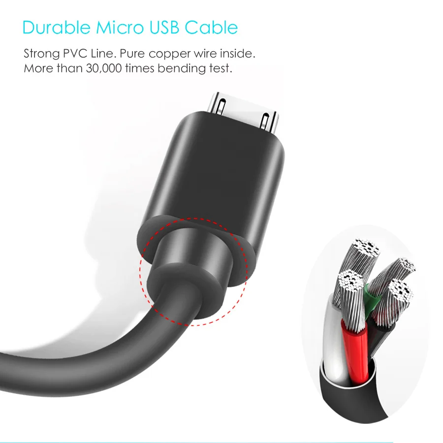 Кабель Micro USB SUPTEC 4 упаковки шнур для быстрой зарядки и синхронизации данных Samsung