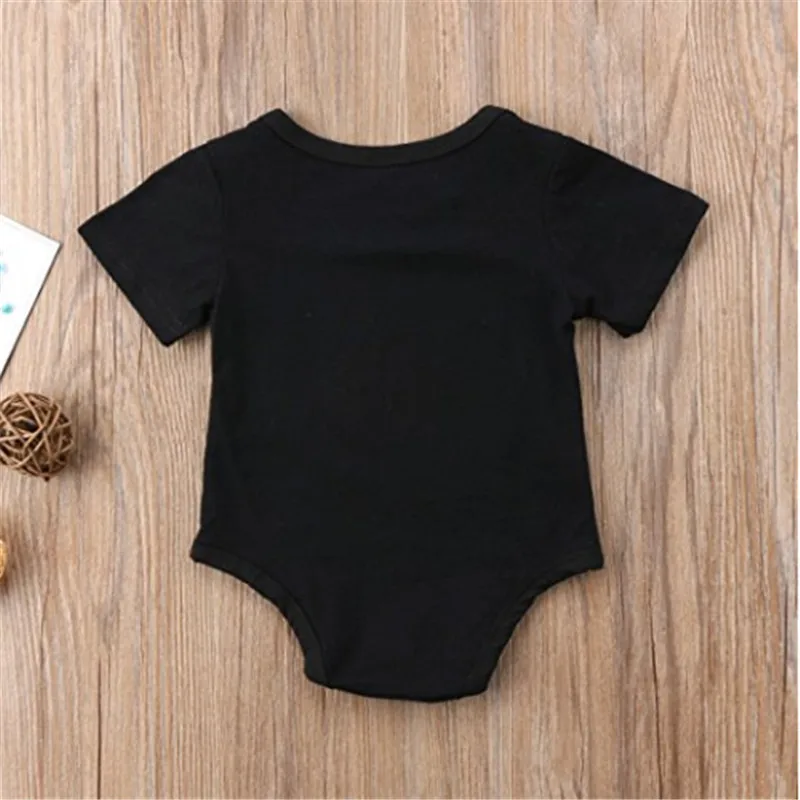 Детский хлопковый черный комбинезон для маленьких мальчиков и девочек боди