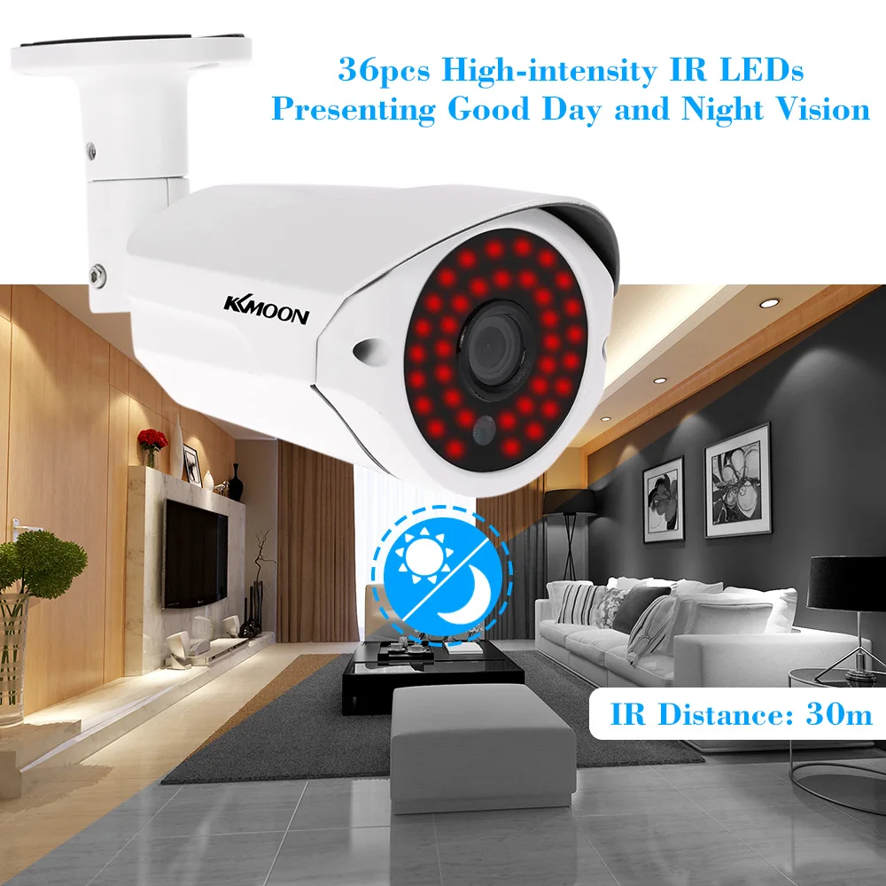 KKmoon 1080P AHD Камера 2.0MP 3 6mm 1/3 'ɼMOS 36 ИК-светодиодов Ночное видение IR-CUT