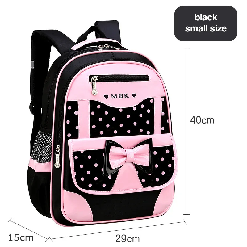 small bag black DIOMO/детский школьный комплект с сумкой для девочек 6-12 лет, модный школьный рюкзак в горошек с милым бантом, лучший подарок для девочки - Цвет: small bag black