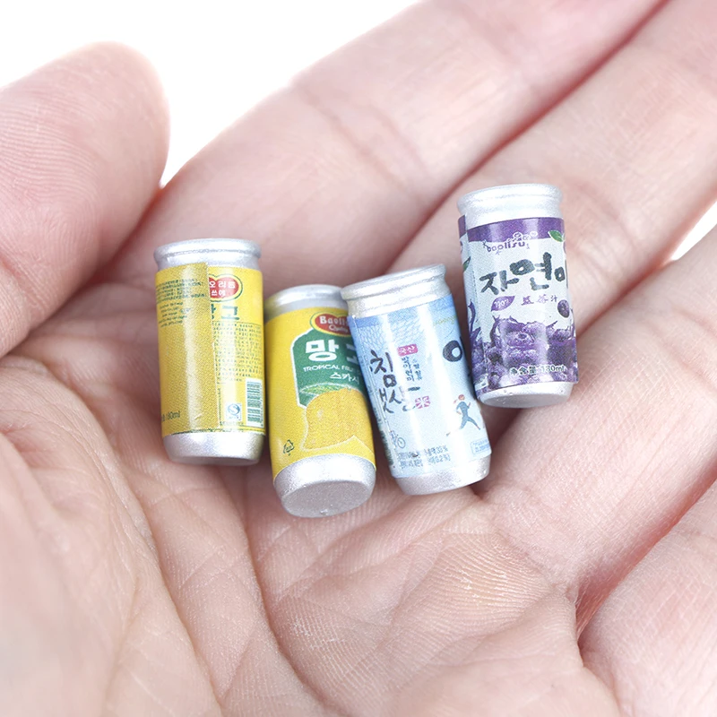 Симпатичная миниатюрная мебель для кукольного домика банки напитков 4 *