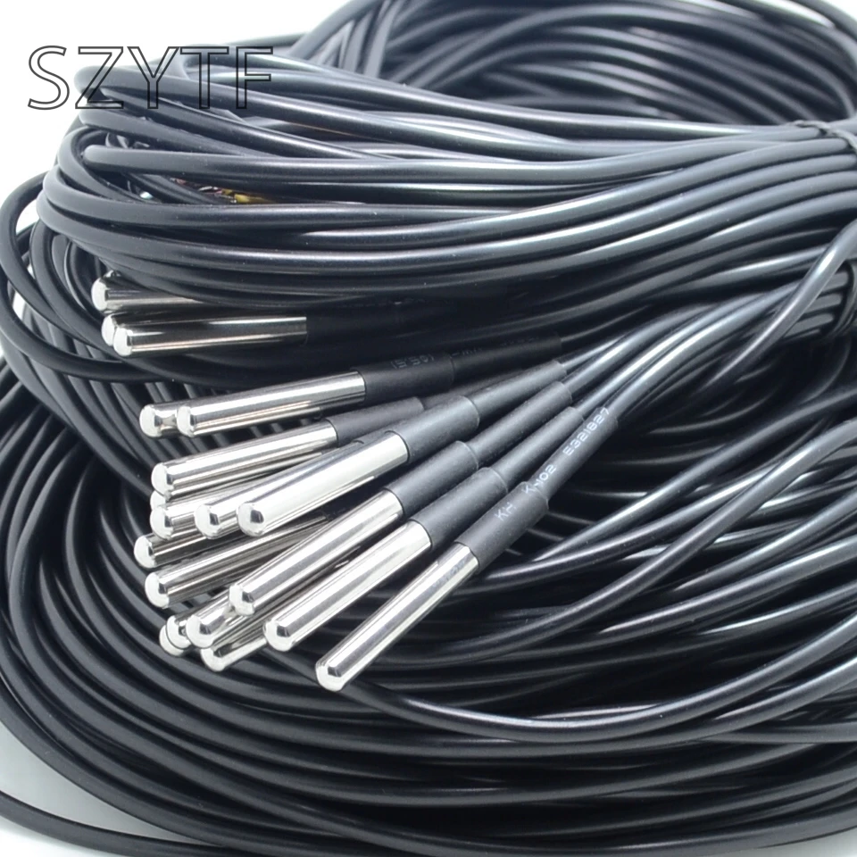 

100pcs Direct waterproof DS18B20 digital temperature sensor (probe) a large number of original spot can be customized