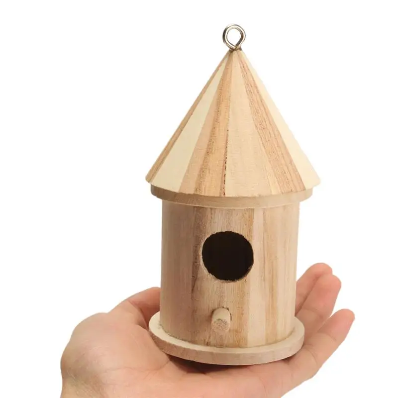Птичий домик, деревянное гнездо, сделай сам, скворечник, подвесная гнездовая коробка, ремесло для украшения дома, сада, праздничный подарок, украшение, 16x7,8 см