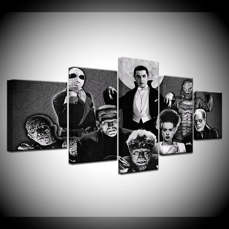 Modern Painting Horror Character Movice The Mummy On Canvas Wall Art Frame Home Decor HD Printed 5 Pcs Modular Pictures Posters | Дом и сад