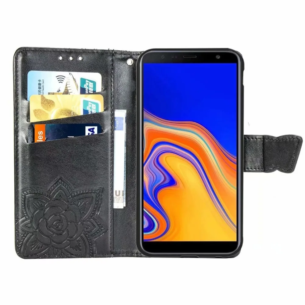 MRGO чехол для samsung Galaxy J4 Plus, чехол J2 Core, с рисунком бабочки, флип-чехол с бумажником для samsung J6 Plus Note 9, чехол