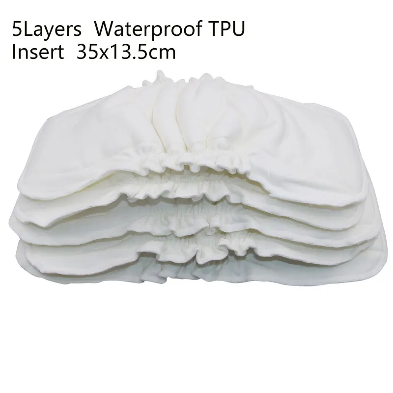 F-5Layers 5pcs TPU Herbabe 5 шт. детские подгузники многоразовые вставки для новорожденных бамбуковый уголь пеленки пеленания вкладыши детская Пеленка из моющейся ткани подгузники - Цвет: F-5Layers 5pcs TPU