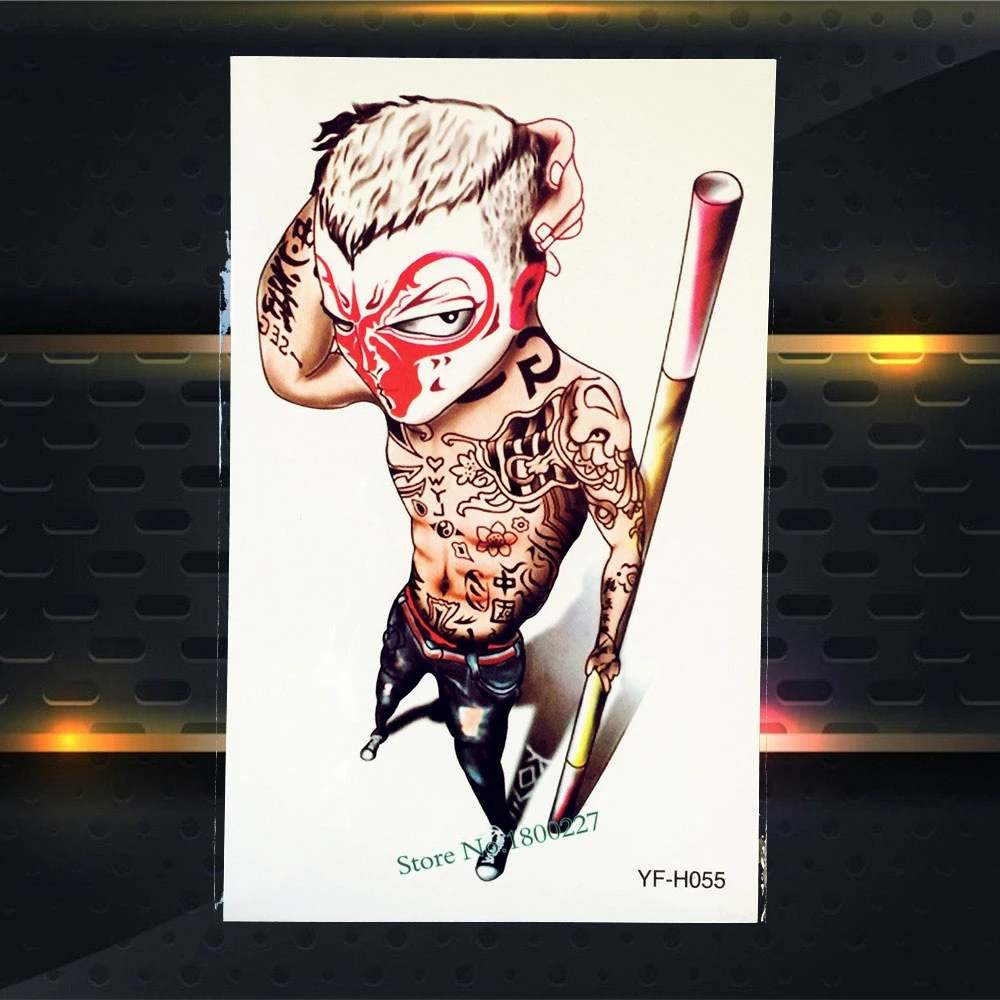 1 шт. Горячая крутая Мужская рука макияж тату рукав Обезьяна Король воин дизайн