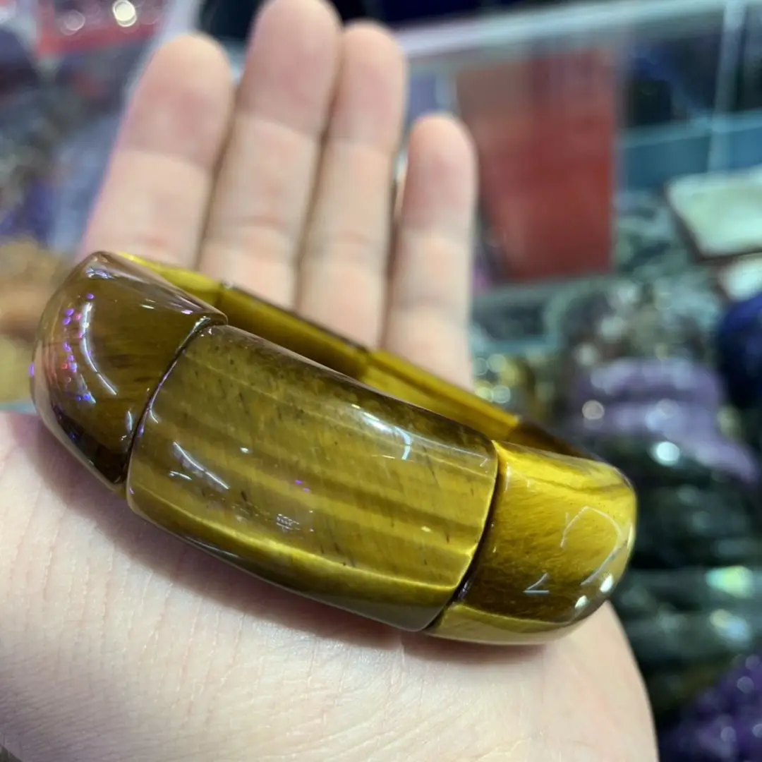 Желтый браслет с бусинами в виде тигрового глаза очаровательные ювелирные