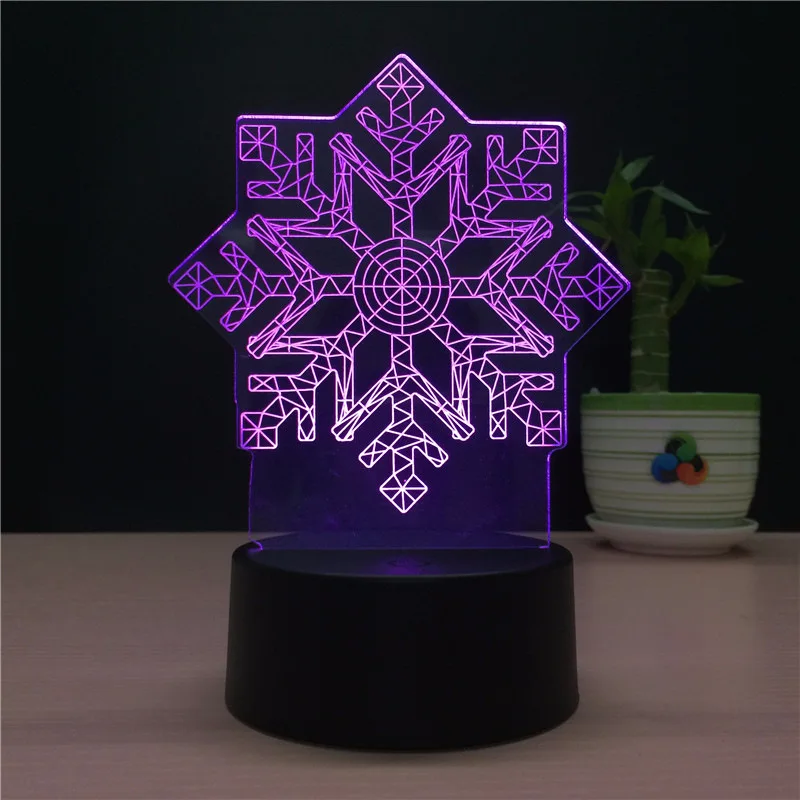 Новинка Зима 2019 3D Голограмма USB Luz De LED настольная лампочка ночник прикроватная