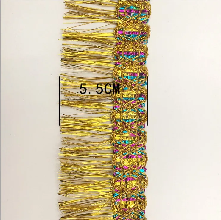 Short Fringe Tassel Latin Gold And Silver 50 Yds/Lot Bright Colored Trimming Dance Dress Appliques Trims 5.5cm Long | Дом и сад